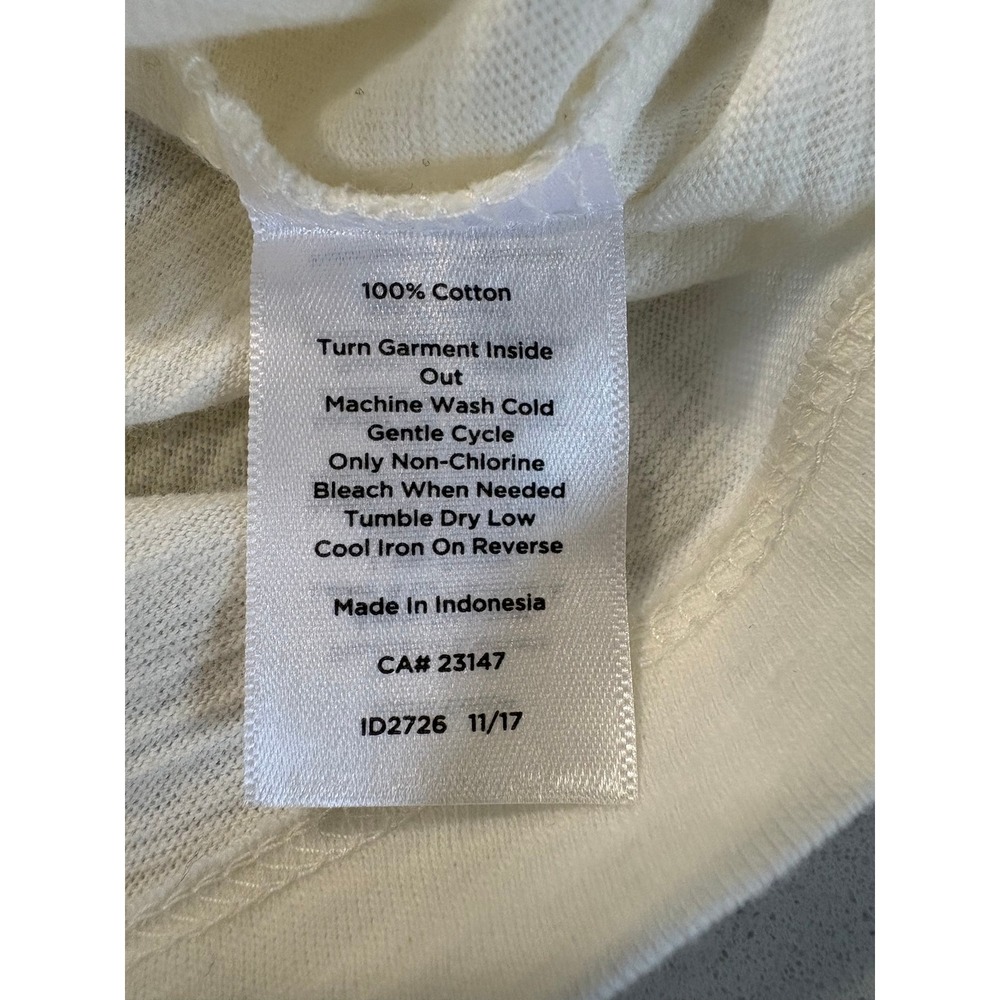 Talbots Woman Paris Graphic Tee Cream Slub Cotton Long Sleeve Top 1X - Picture 7 of 7